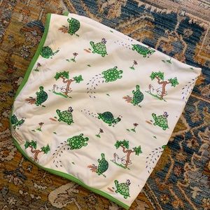 TBBC baby buggy blanket in Slow and Steady print